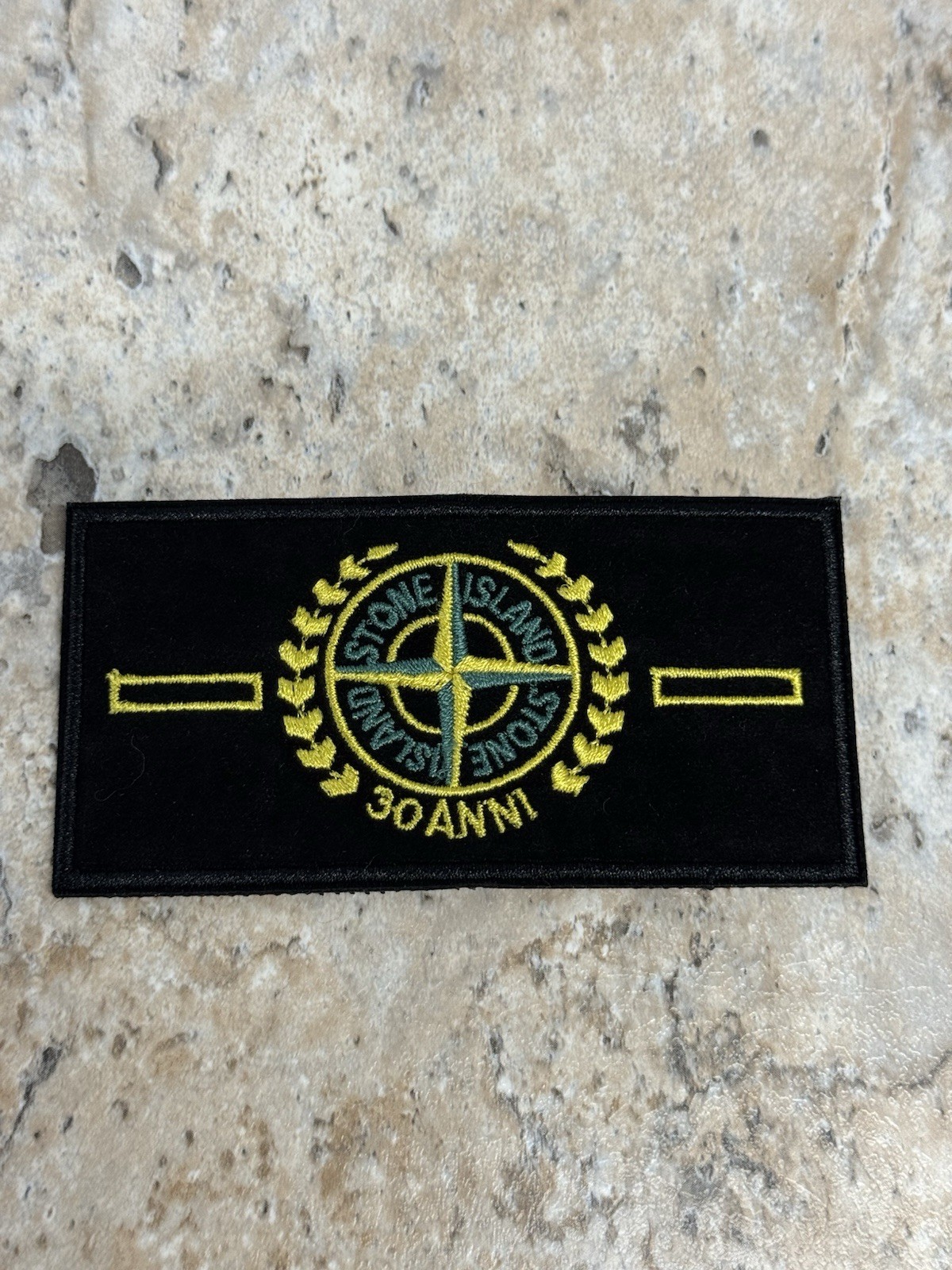 Stone Island 30th Anniversary Badge Hook & Loop Patches RARE VIP AD Black Yellow