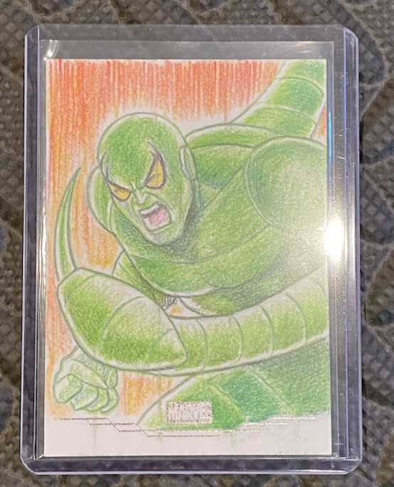 2026 Topps Marvel Neon Sketch 1/1 Scorpion By Robert Blancas