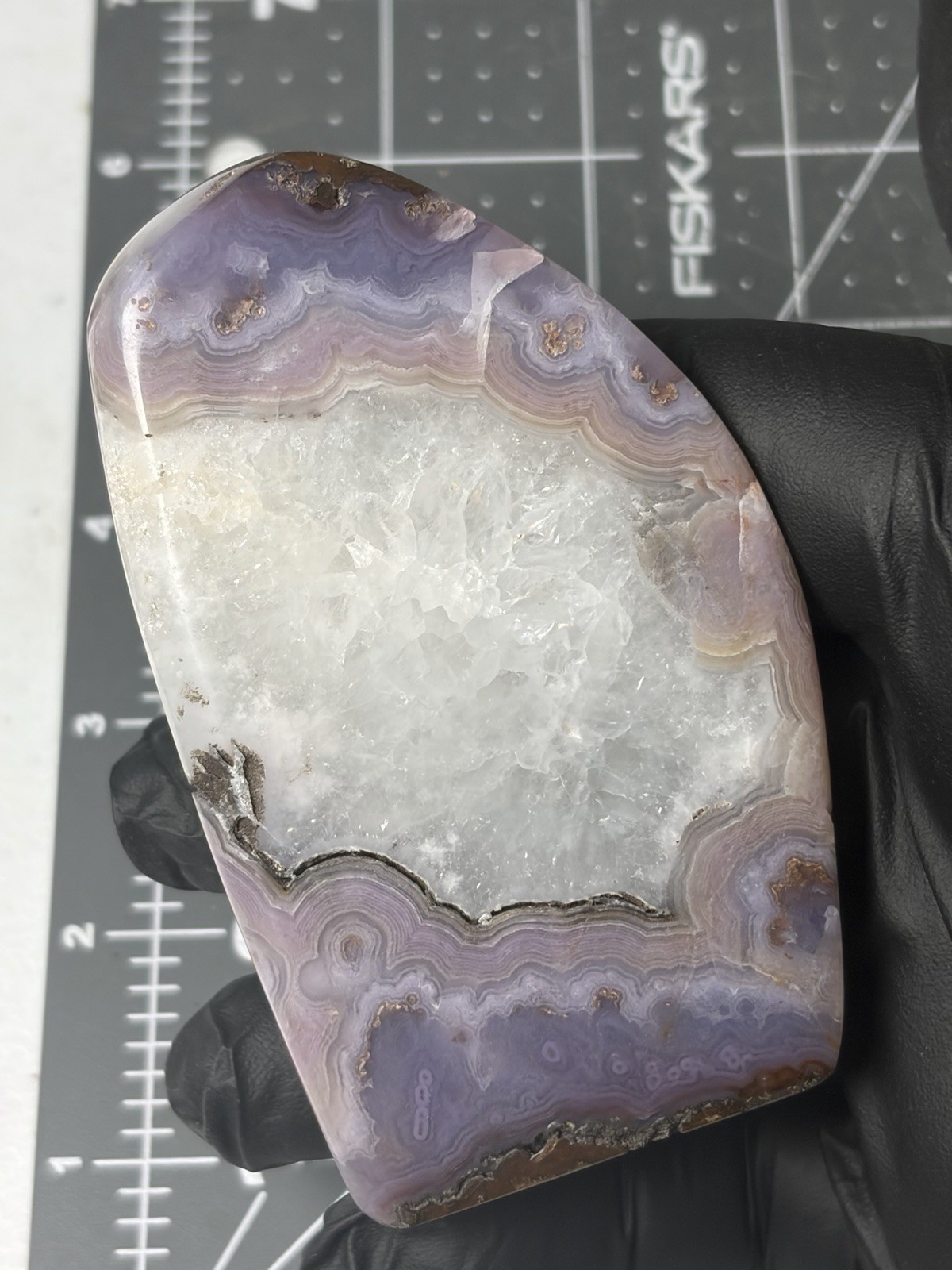 Rare Royal Aztec Lace Agate Free Form Quartz Purple Banding Handmade Rare Royal Aztec Lace Agate Free Form Quartz Purple Banding Handmade