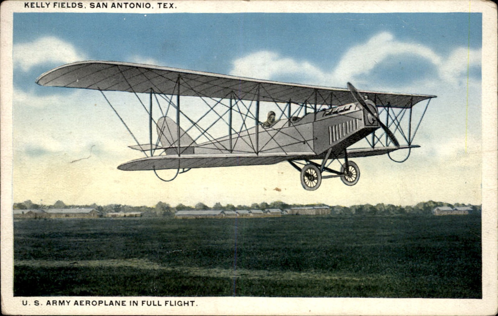 San Antonio TX U. S. Army Aeroplane c1900s-10s Vintage Postcard