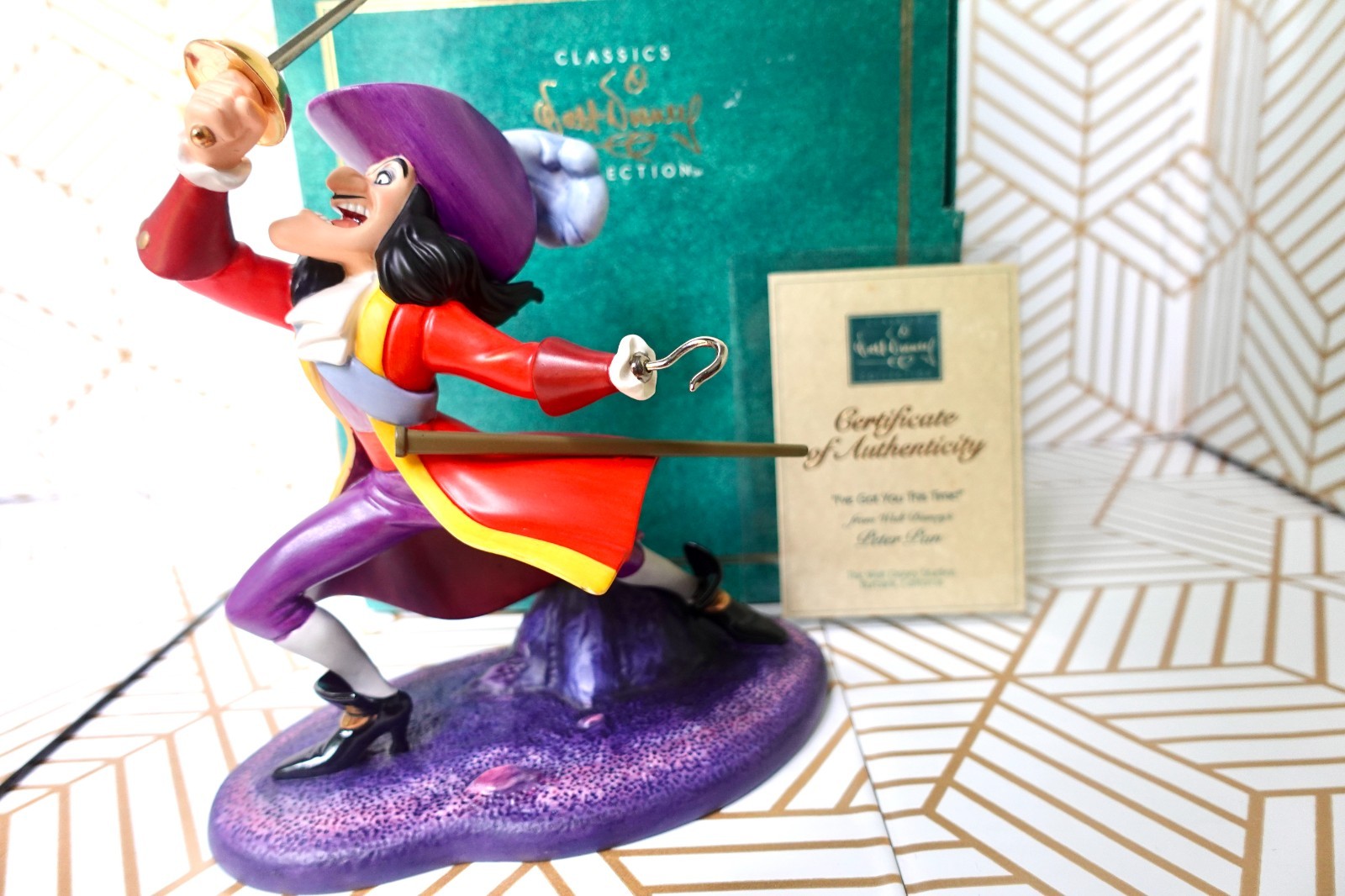 WDCC Captain Hook I've Got You This Time Peter Pan Figurine Box COA Retired