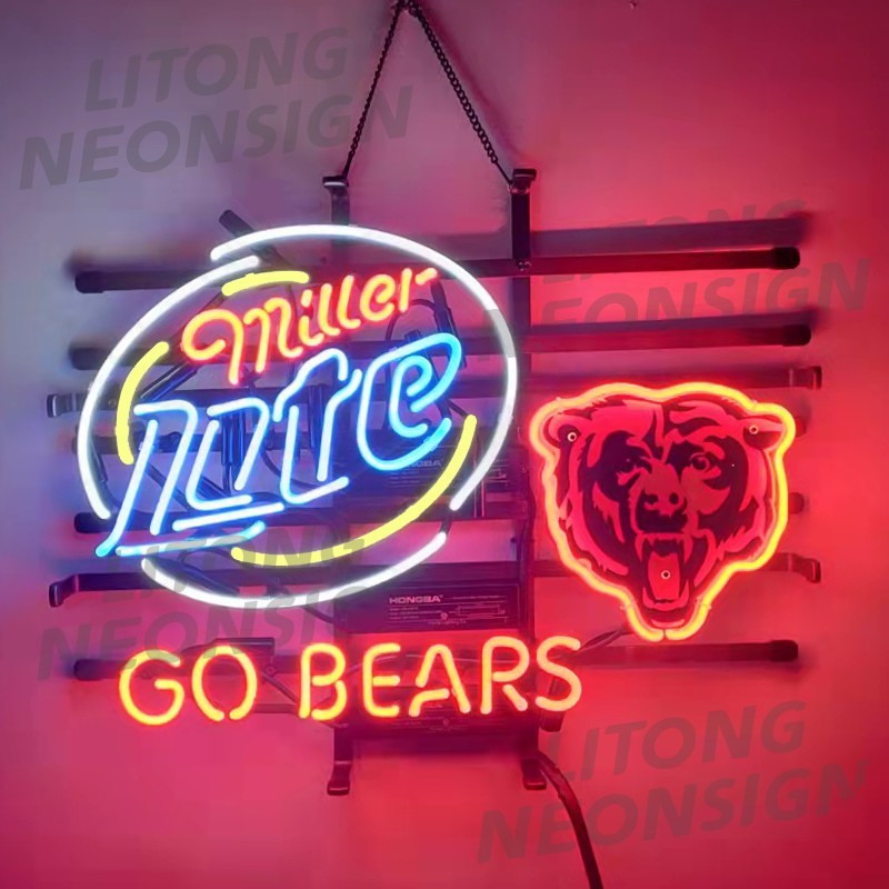 US STOCK Chicago Bears Miller Lite Neon Sign 19