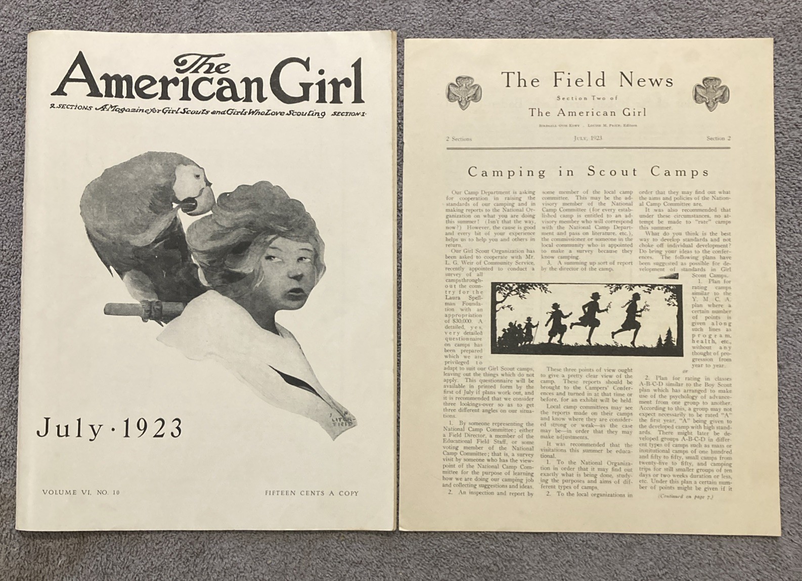 1923 The American Girl July Section 1 & 2 Field News Girl Scouts VI No 10