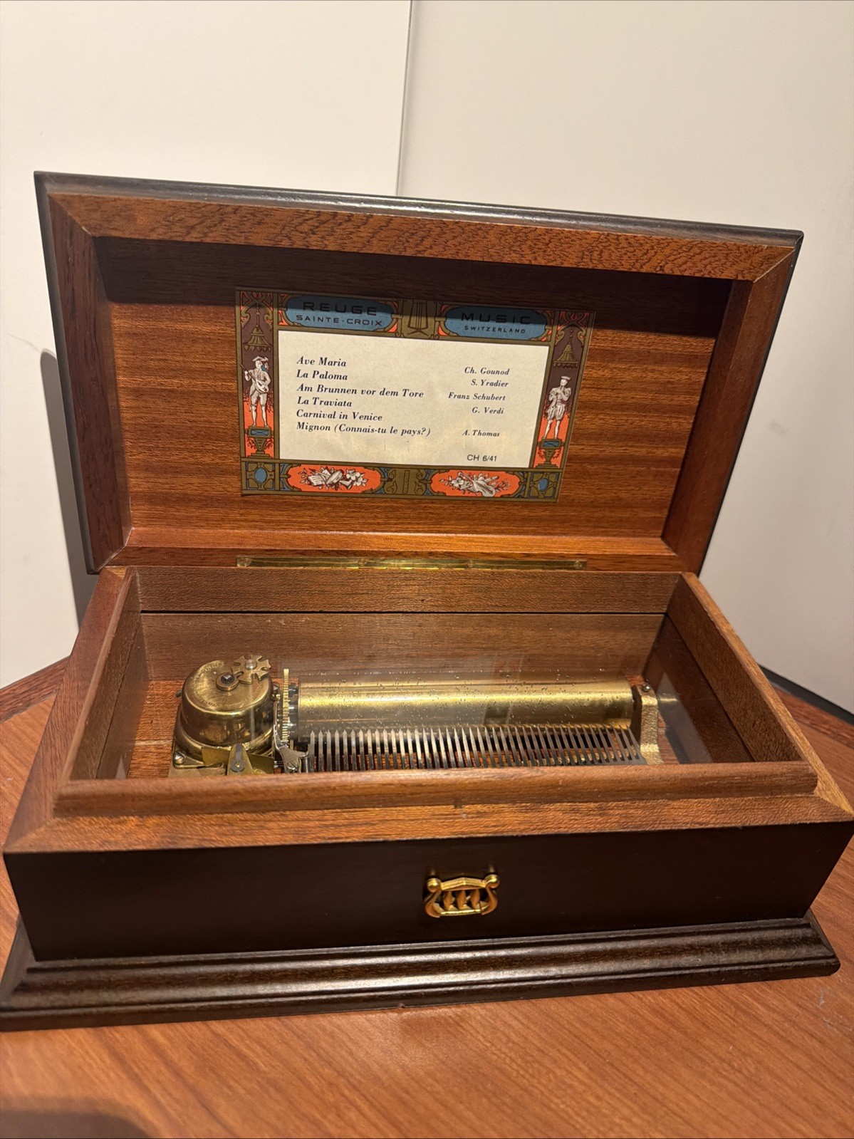 Vintage Reuge Saint Croix Music Box Switzerland Ch 6/41 6 Songs Not Working