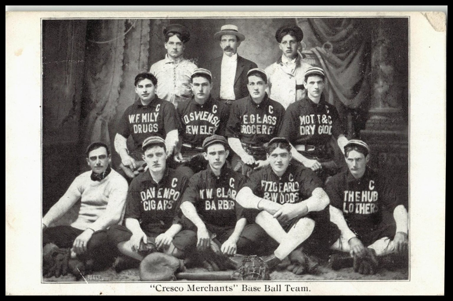 Cresco Merchants Base Ball Team RPPC Postcard Vintage Baseball Team Photo Cigars Cresco Merchants Base Ball Team RPPC Postcard Vintage Baseball Team Photo Cigars
