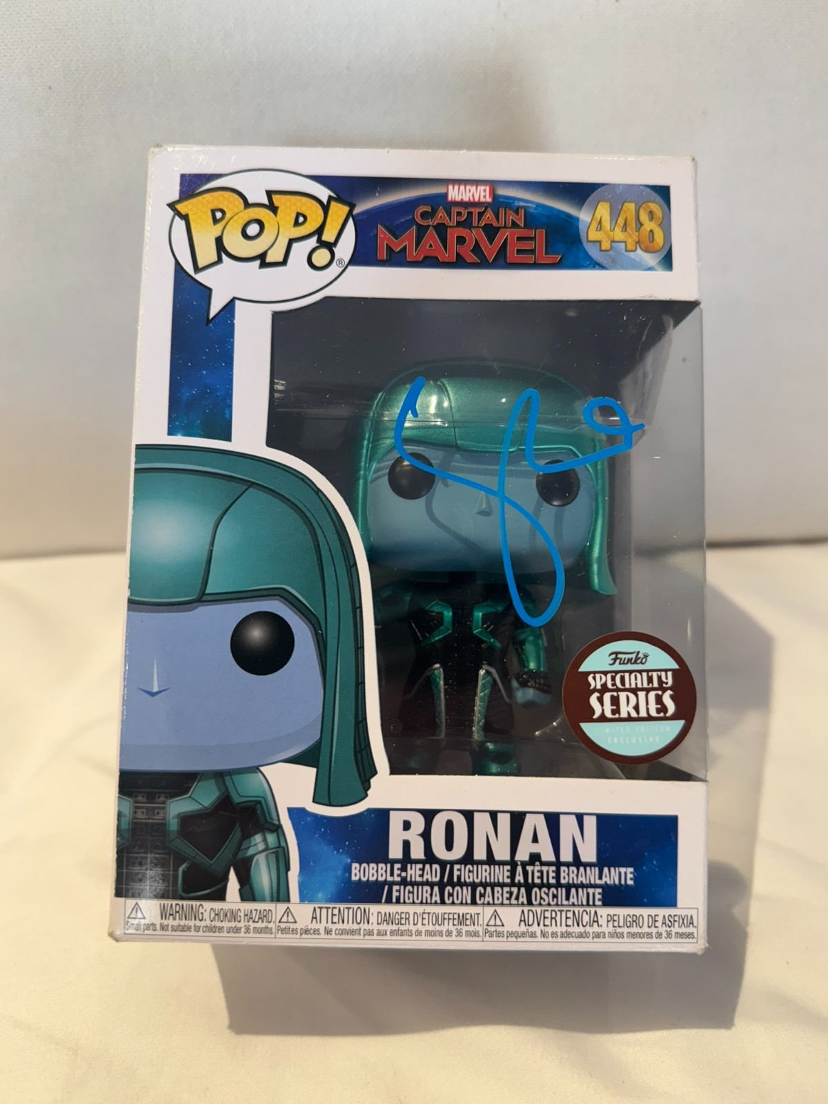 LEE PACE SIGNED RONAN THE ACCUSER FUNKO POP 448 CAPTAIN MARVEL AUTO BAS COA