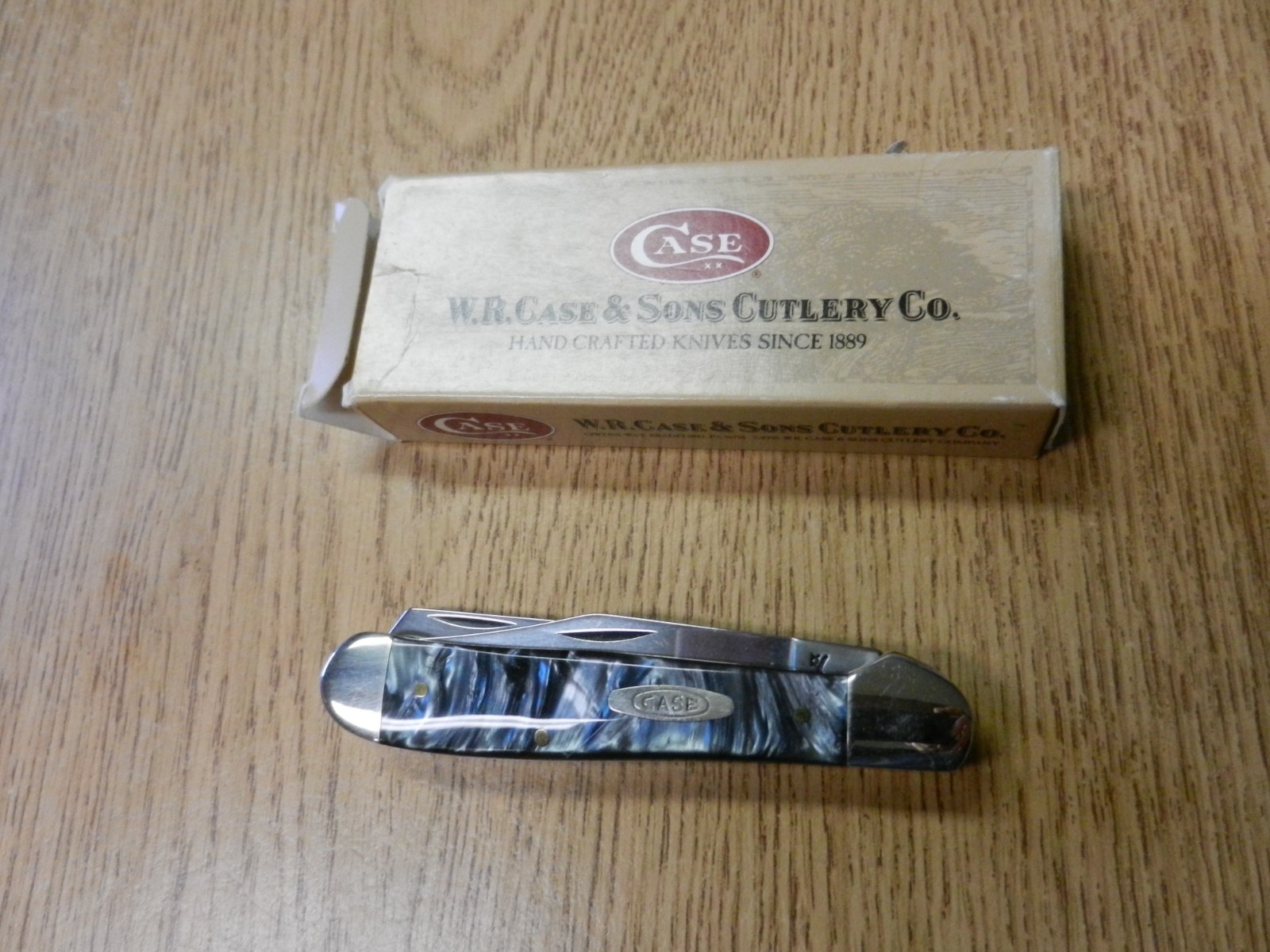 New 1997 Case XX 9200 CV Midight Swirl 2 Blade Trapper Knife W/ Box 4 1/8\