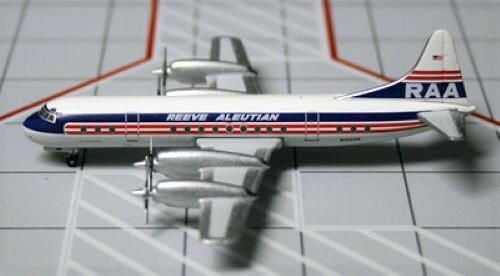 Aeroclassics ACRVV047 Reeve Aleutian Airways L-188 N1968R Diecast 1/400 Model