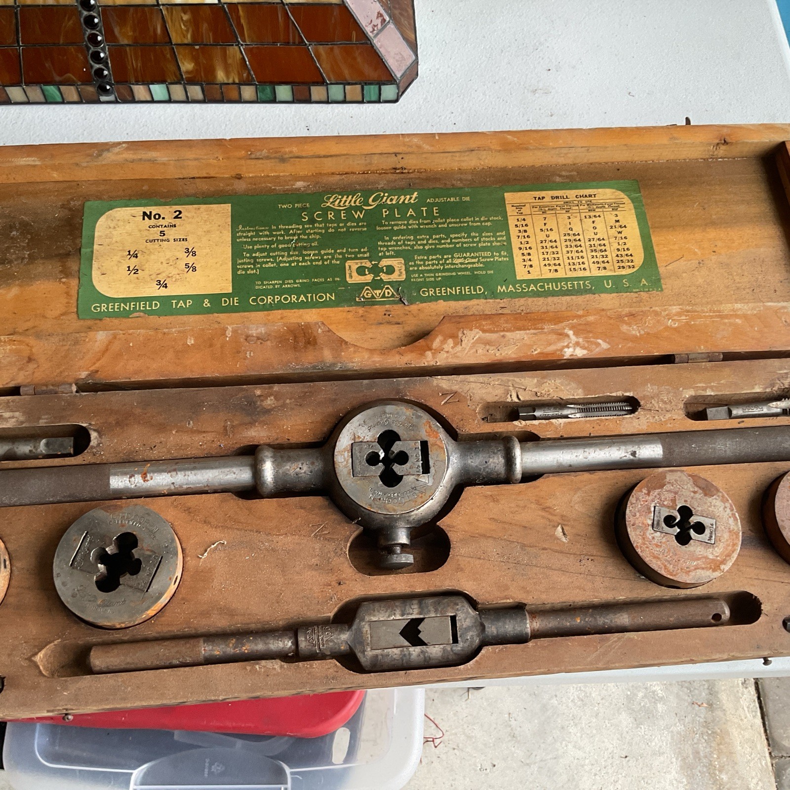 Vintage Greenfield USA Little Giant No 5 Tap And Die Set With Wooden Box