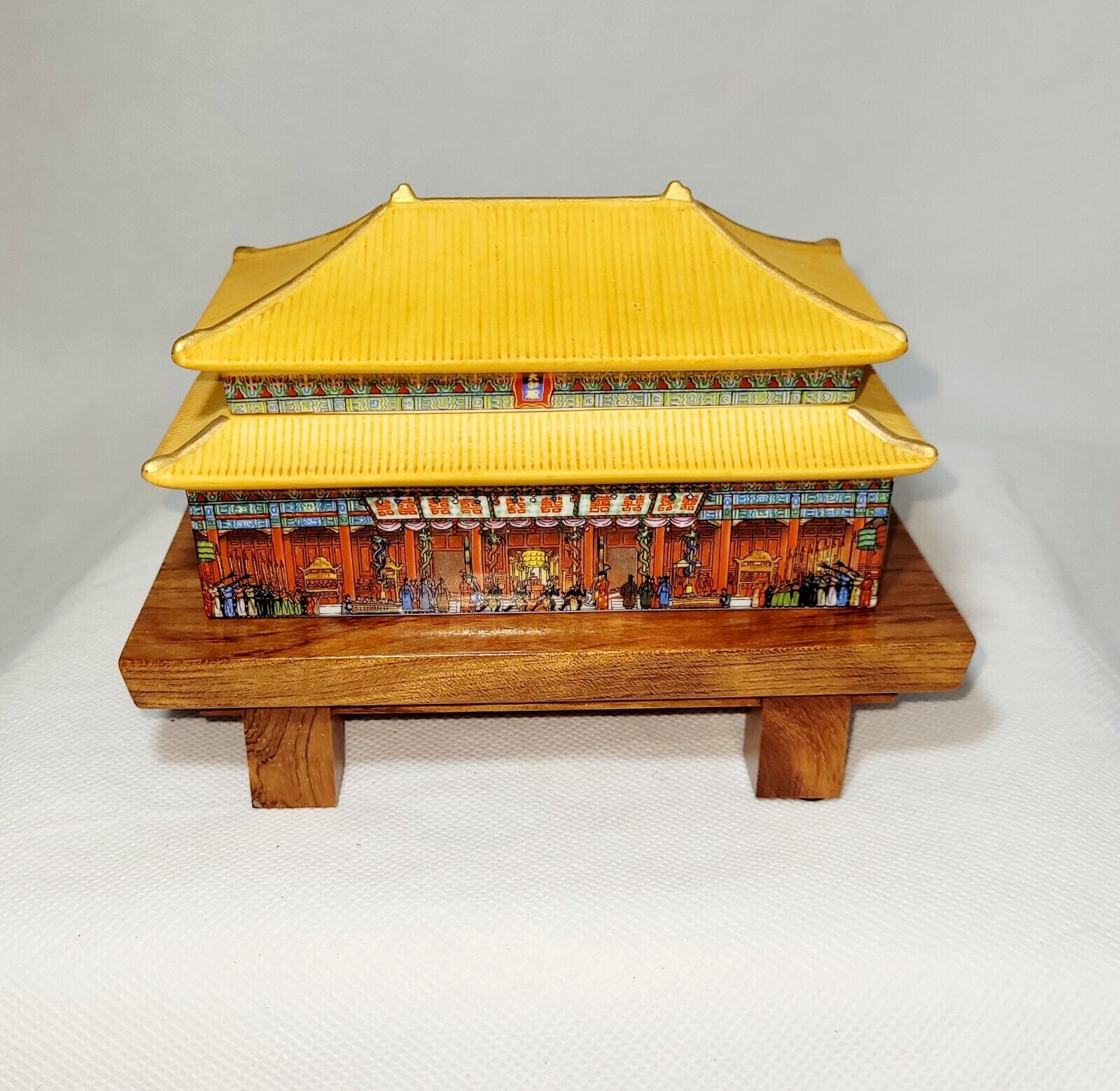 1991 Beijing Forbidden City Palace Museum Limited Edition Music Box With Stand