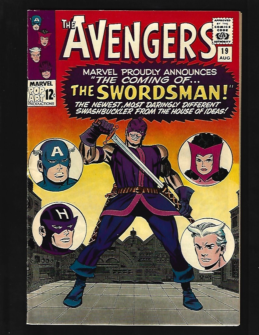 Avengers #19 VF- Kirby Heck 1st & Origin Swordsman Origin Hawkeye Scarlet Witch