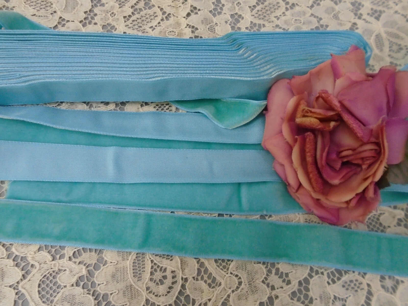 VINTAGE LUXURIOUS 1940s ITALY SOFT VELVET RIBBON 7/8\