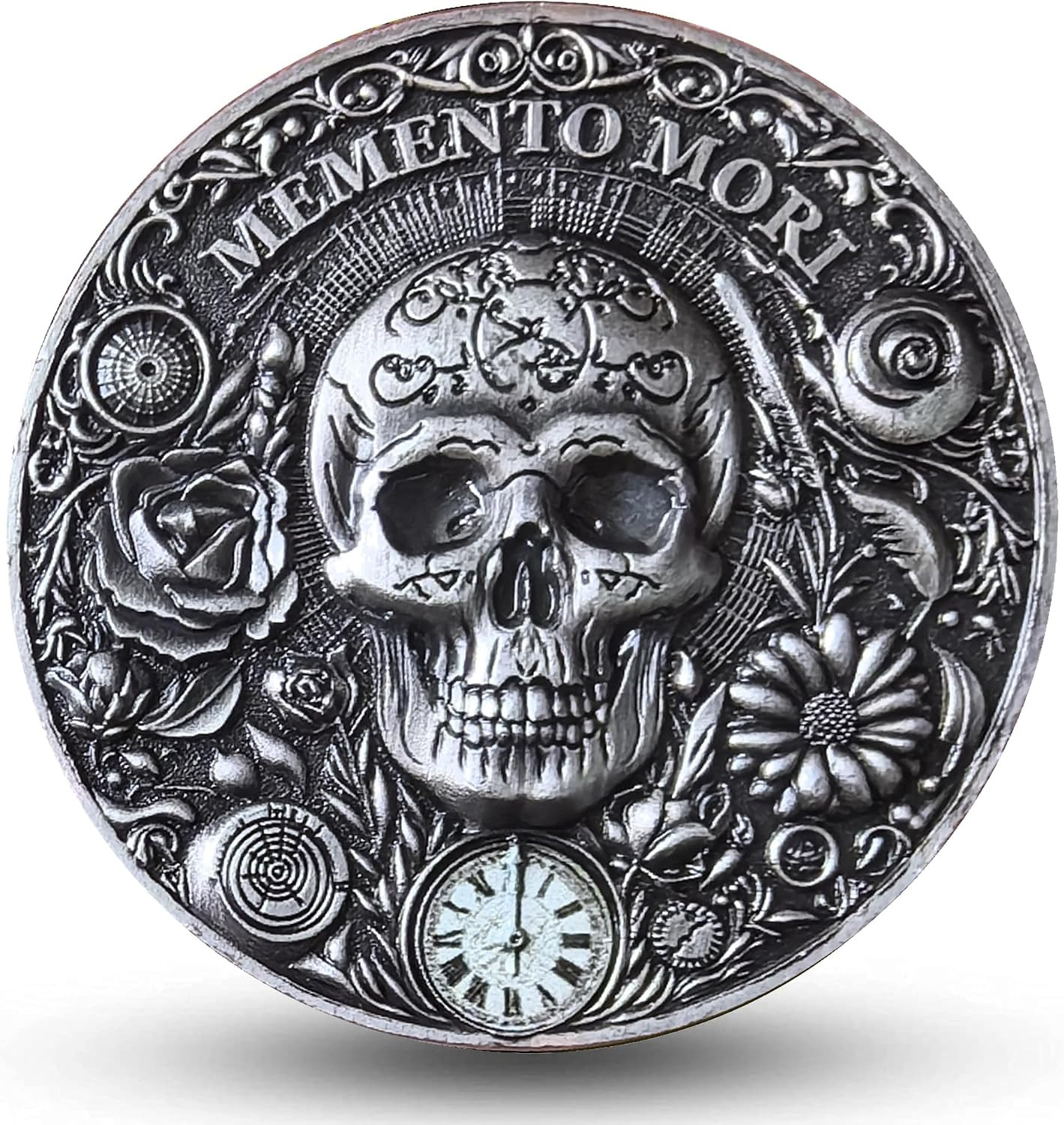 Memento Mori Memento Vivere Motivational Challenge Coin for Embracing Life and R