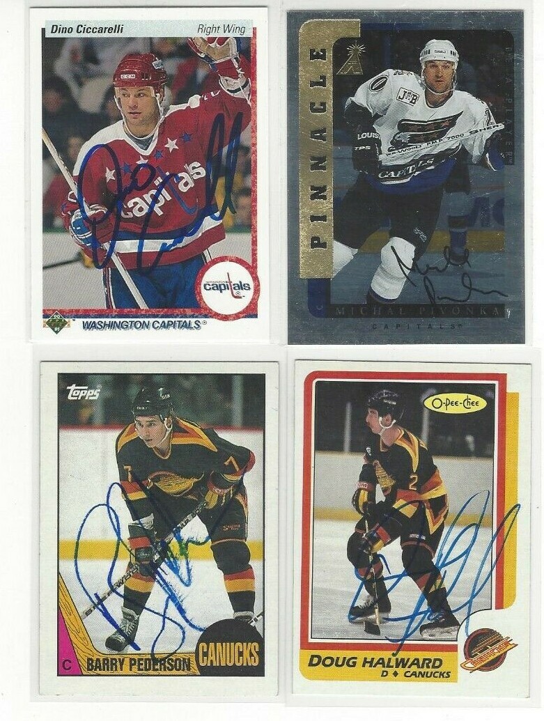  1990-91 Upper Deck #76 Dino Ciccarelli Signed Hockey Card Washington Capitals
