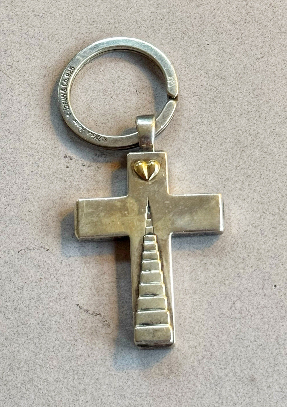 Tiffany Paloma Picasso Silver 14K Gold Keyring Pendant