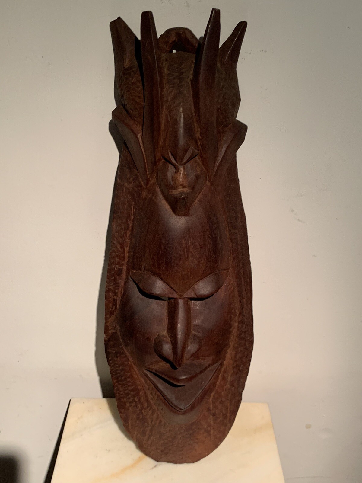 African Sculpture Statue Wood Mask Art Decor Obo Igbo Mandinka Fulani Tuareg Oyo
