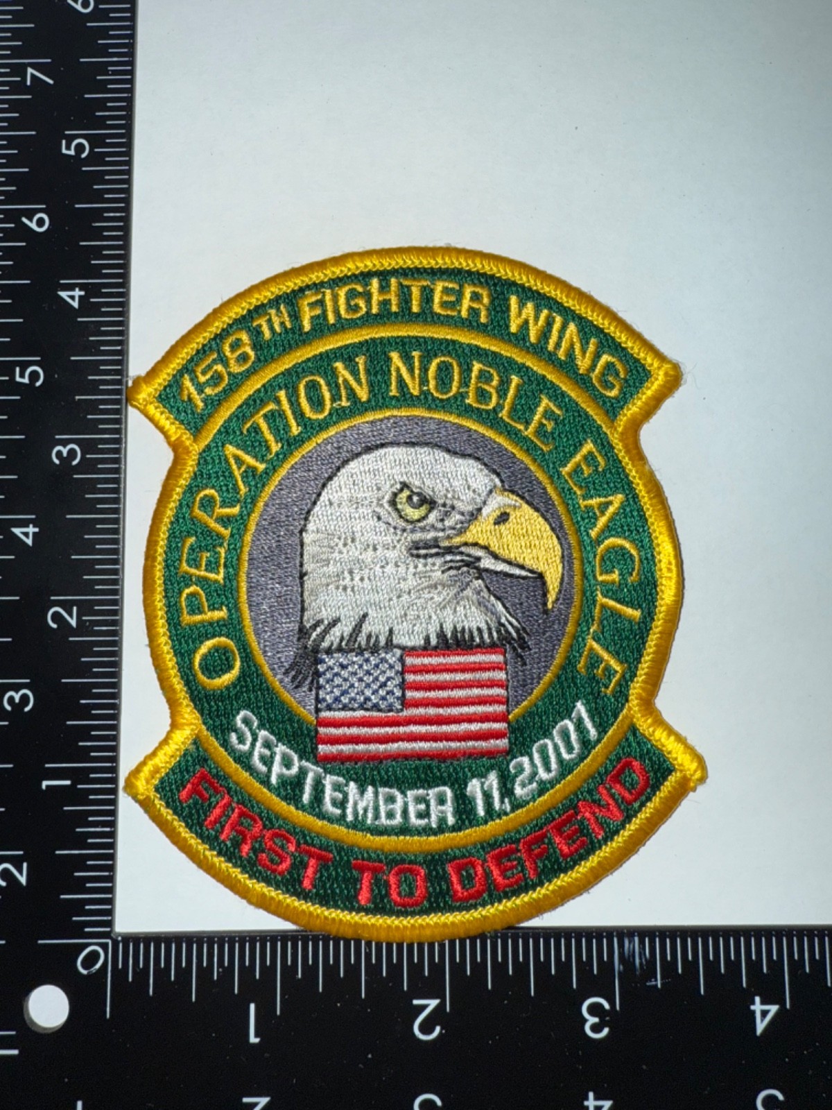 Operation Noble Eagle USAF 158th Fighter Wing 09-11-01 Obsolete Patch
