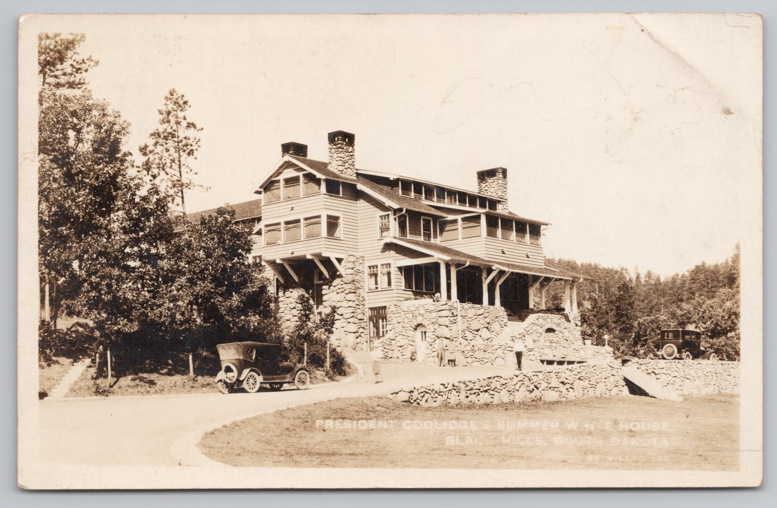 Vintage Custer SD Postcard President Coolidge House Black Hills Posted 1928 RPPC