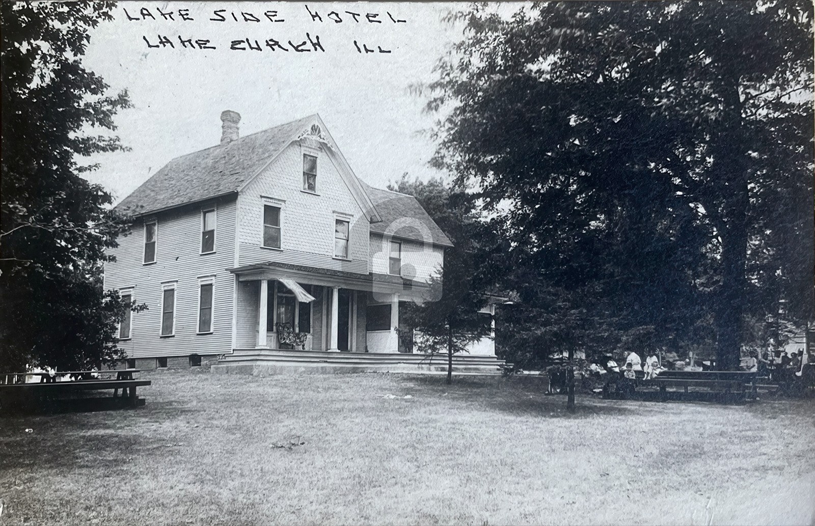 Lakeside Resort Hotel Lake Zurich Illinois Lake Co RPPC Photo Postcard COPY