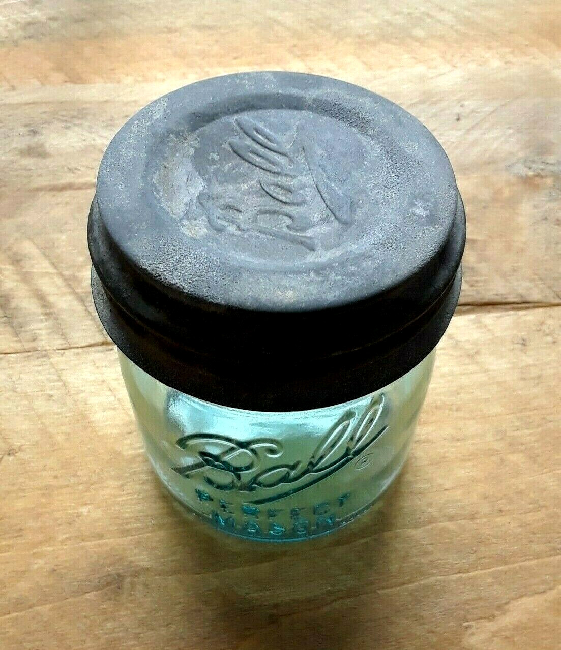 BALL 1/2 PINT BLUE MASON Jar \