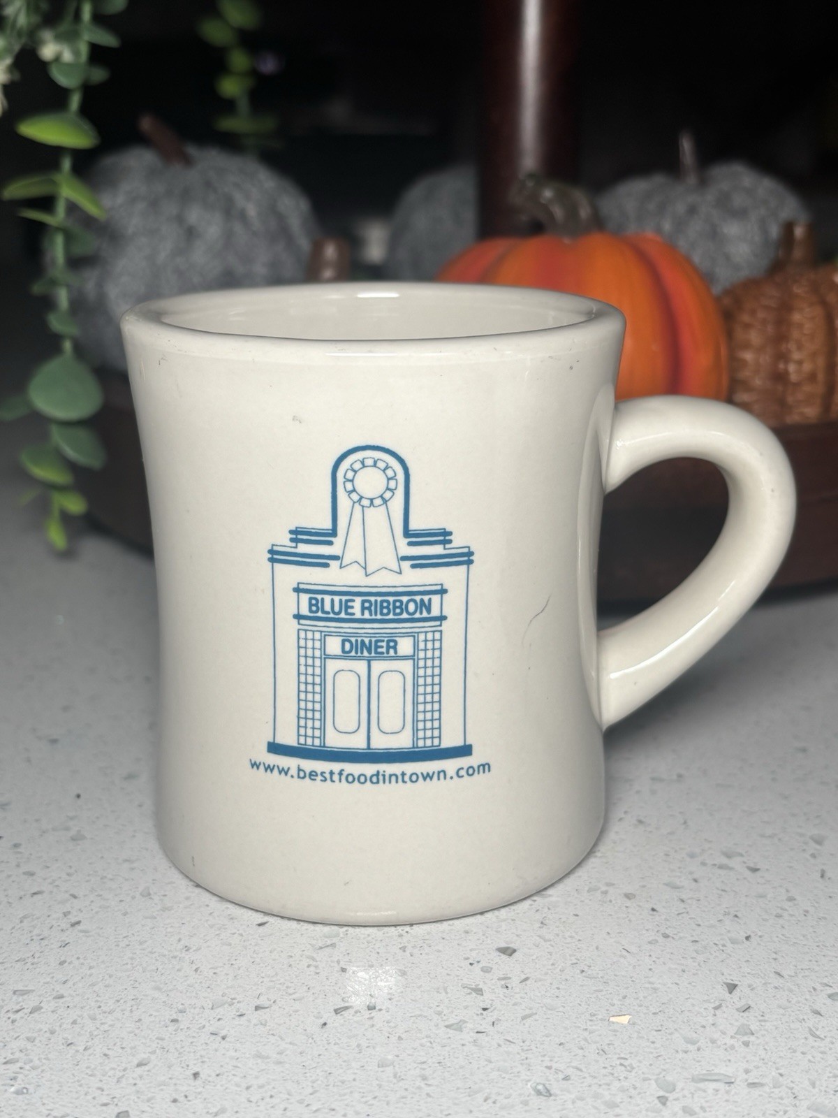 Vintage Westford China Coffee Mug Blue Ribbon Diner Burlington North Carolina