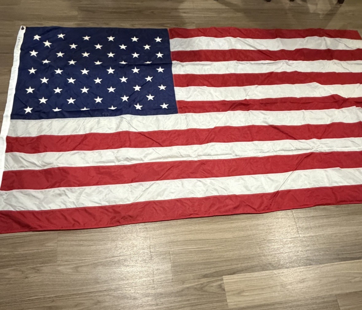 Vintage American Flag Co USA Flag 50 Star Sewn Stars Stripes Nylon Large 5x8