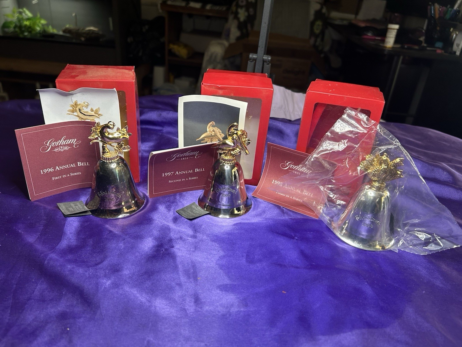 Gorham Annual Bell Lot 1996 1997 1998 Twelve Days of Christmas Silver