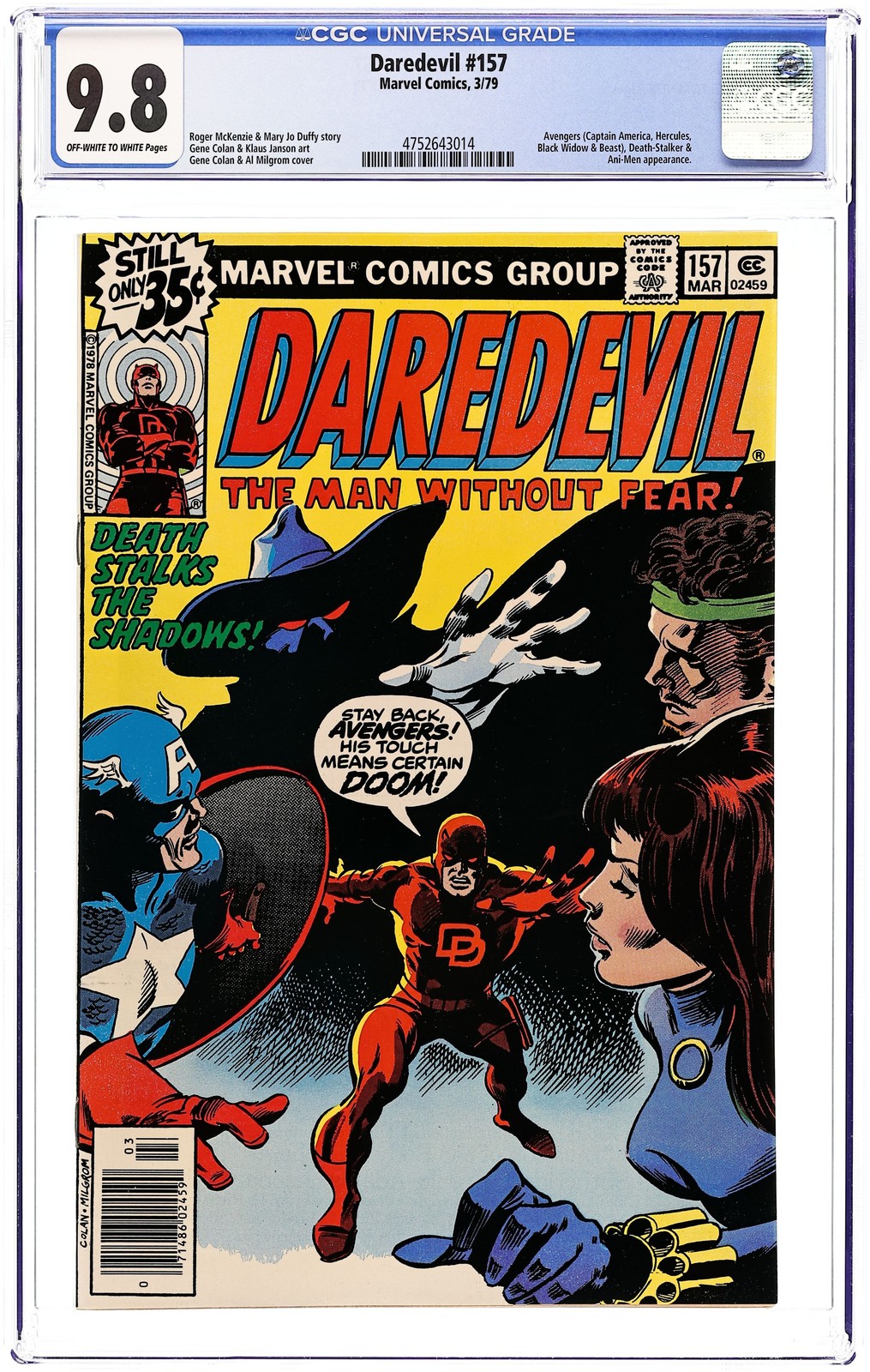 Daredevil #157 CGC 9.8 1979 4752643014