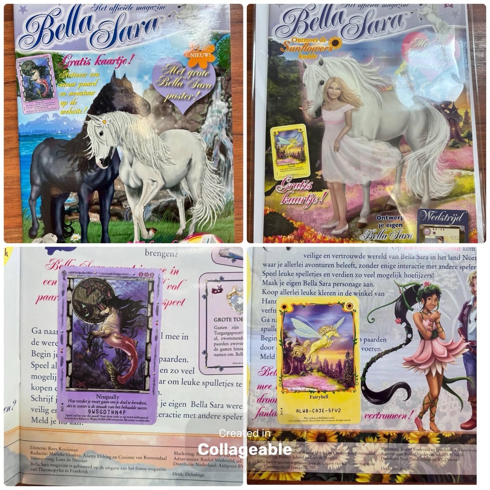 Bella Sara Two Magazine Lot New with Promo Cards 2009-2010 Mint