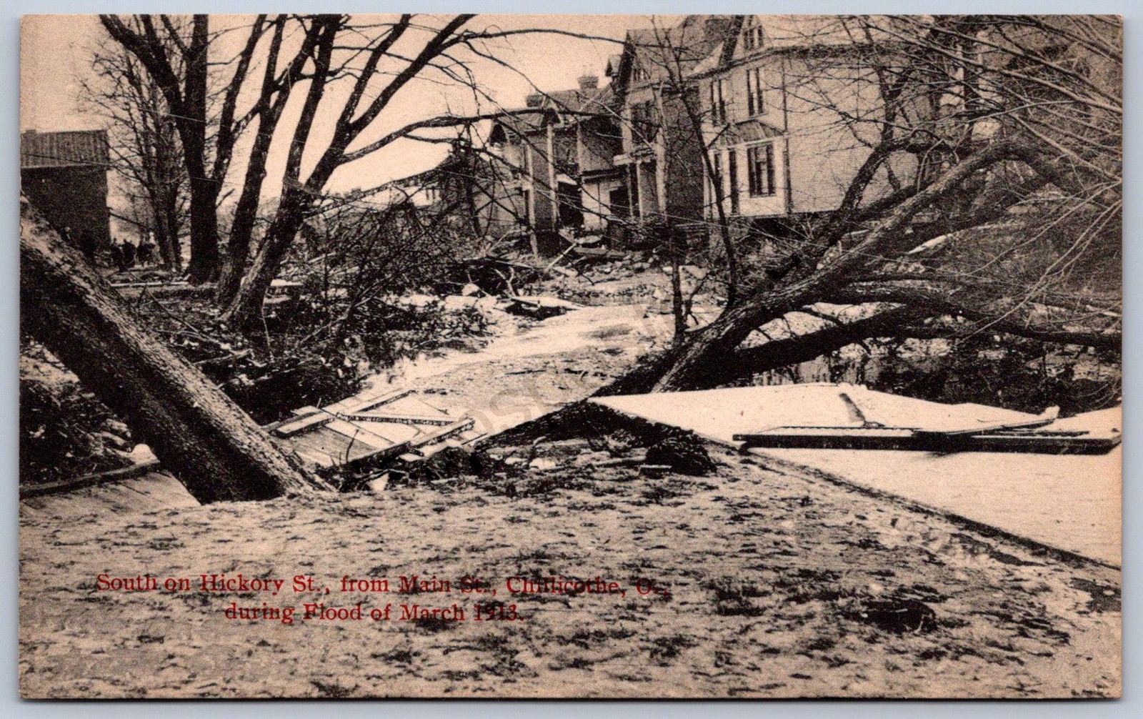 K28/ Chillicothe Ohio Postcard c1913 Kraemer Art Flood Disaster Hickory St 228