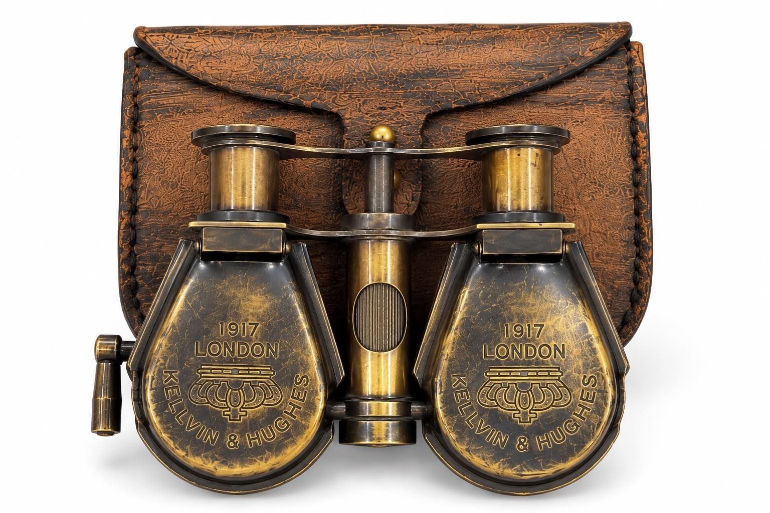 Vintage Antique Brass Binoculars Opera Glasses Lens with Leather Case Decor Gift Vintage Antique Brass Binoculars Opera Glasses Lens with Leather Case Decor Gift