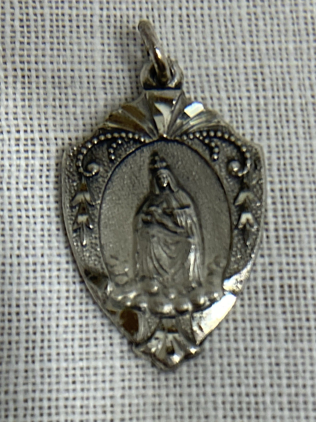 Vintage Catholic Our Lady of Le Leche St Augustine FL Medal Sterling Silver Vintage Catholic Our Lady of Le Leche St Augustine FL Medal Sterling Silver