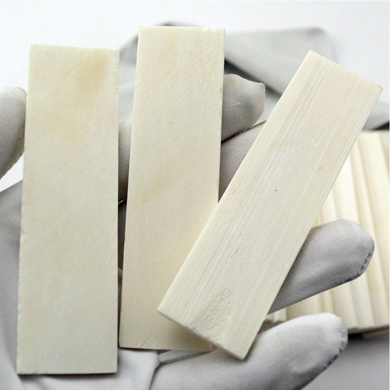 2PCS Buffalo Bovine Bone Knife Handle Sword Gun Scales Slabs DIY Making Material