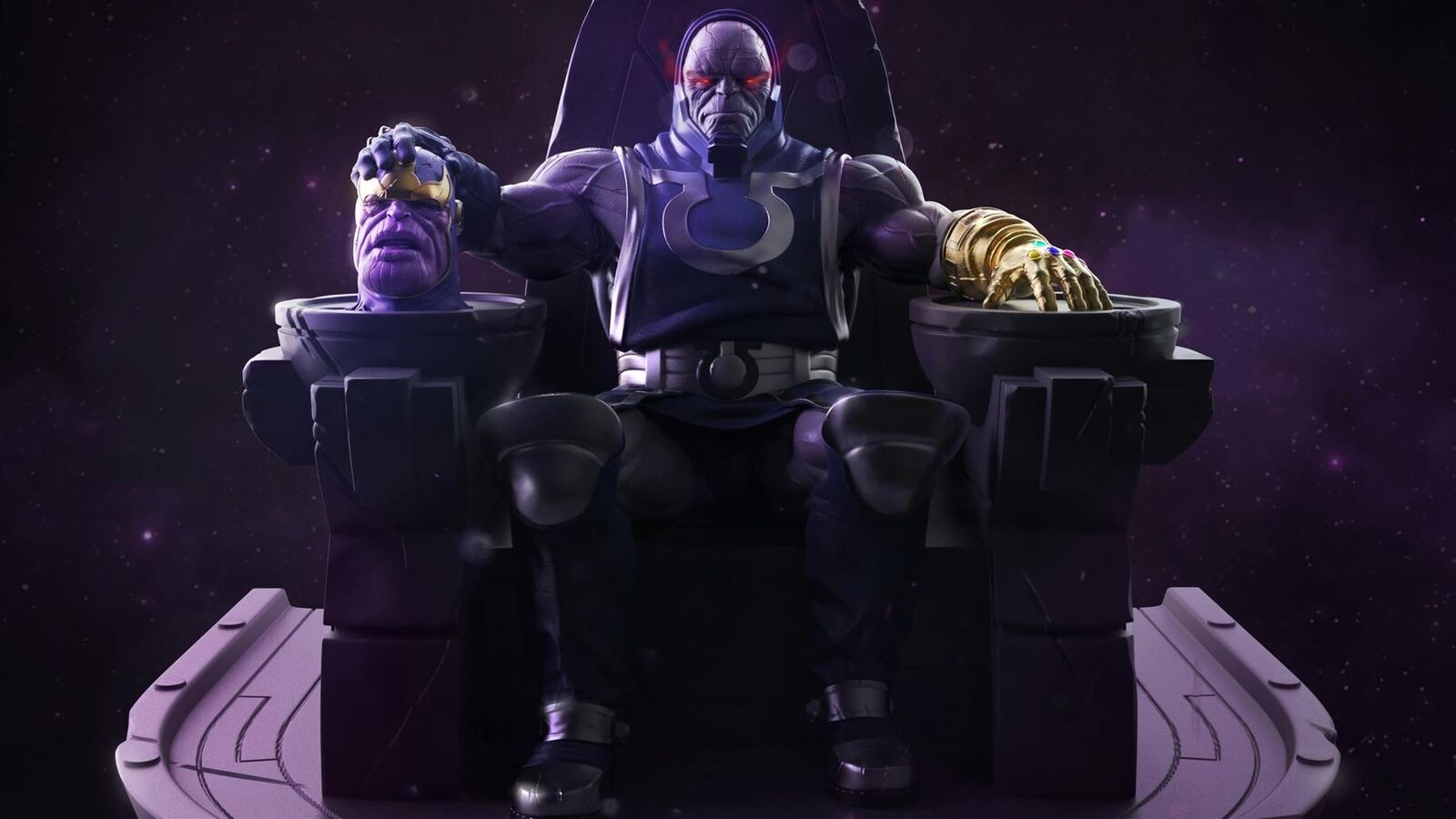 Darkseid Vs Thanos DC Marvel Comics - Metal Print - 20cmx30cm  999900086