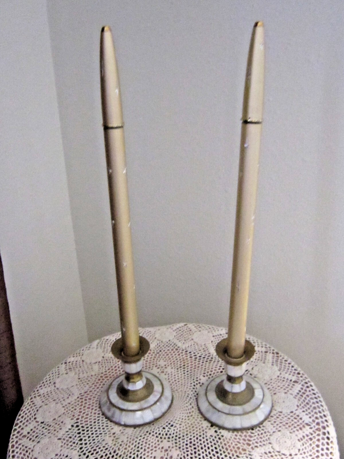 Vintage RONSON Butane Candles, Brushed Champagne, Starburst Pre-owned