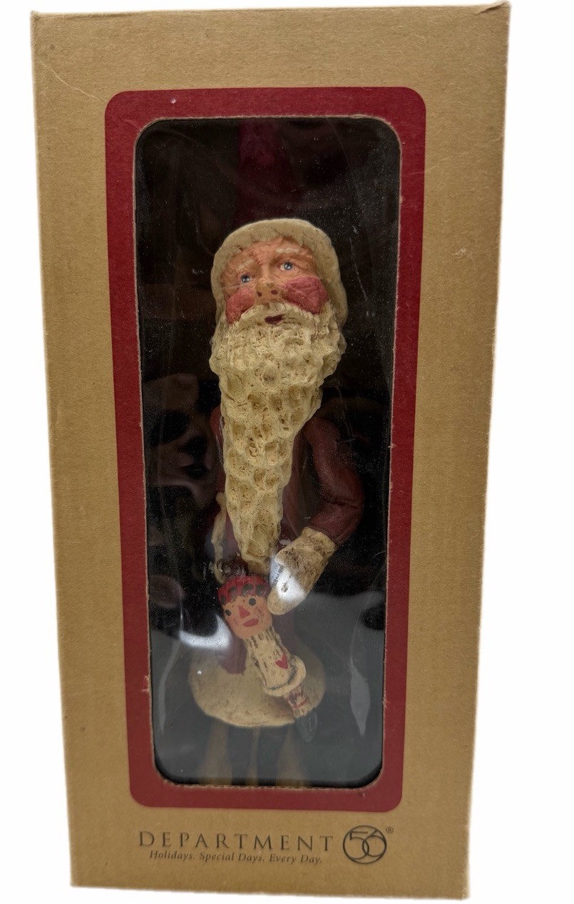 Department 56 Poliwoggs Santa Figurine Christmas Folk Art Primitive Resin Boxed 
