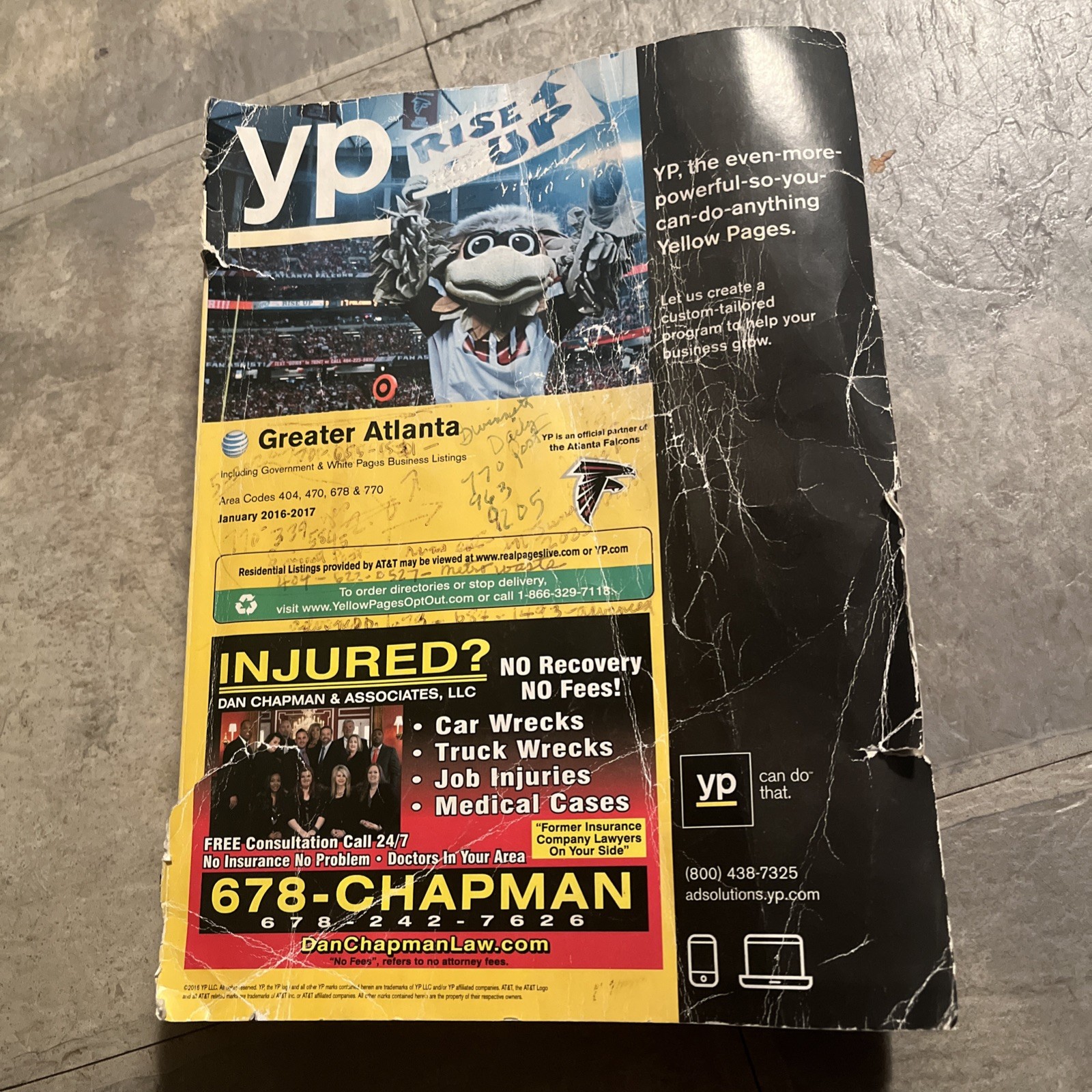 Vintage Greater Atlanta Georgia AT&T Yellow Pages Phone Book January 2016-2017