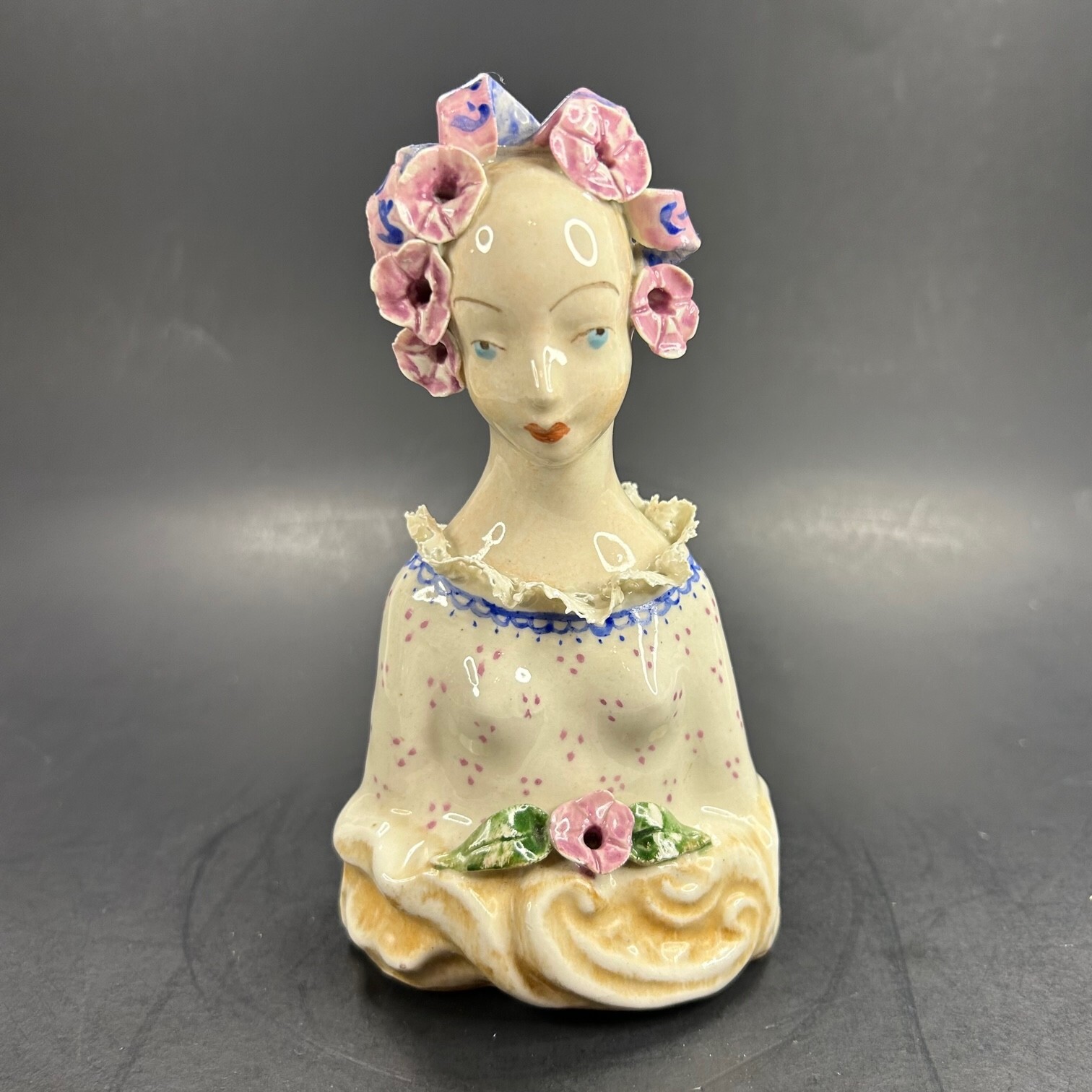 Vtg Cordy Cybis Porcelain Lady Bust Figurine Hand Formed Painted Pottery #5010