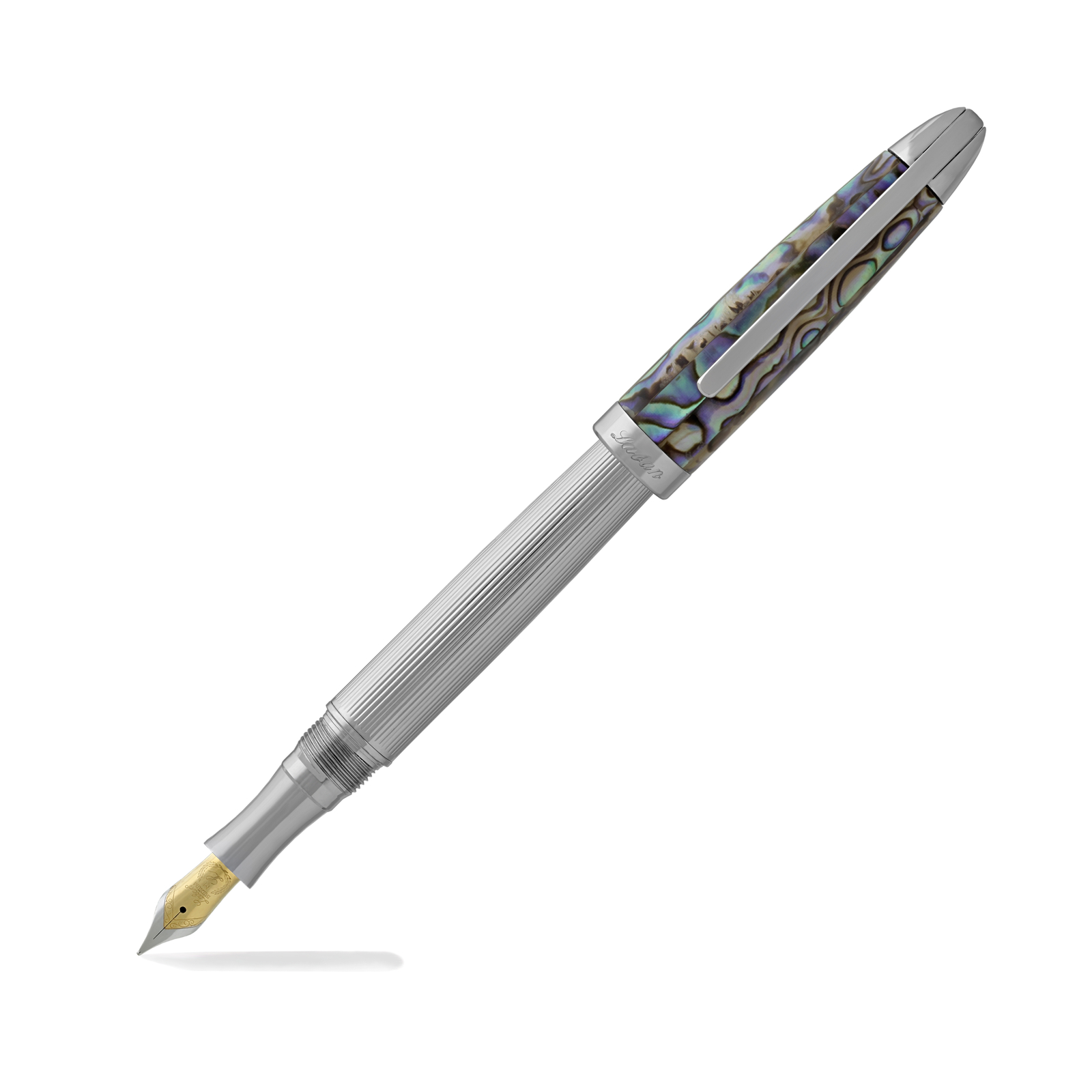 Laban Abalone - Fountain Pen - Lined Barrel With Abalone Cap - Medium Point NEW