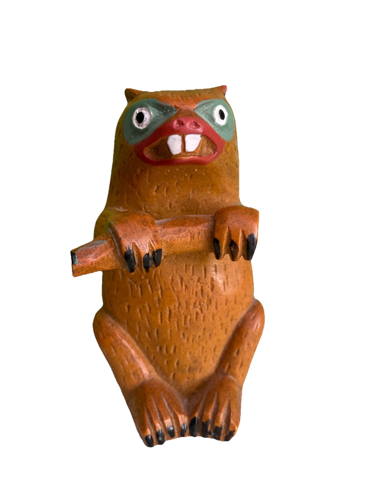 vintage native beaver resin Sculpture Figure souvenir paper weight - 3.5\'\' tall