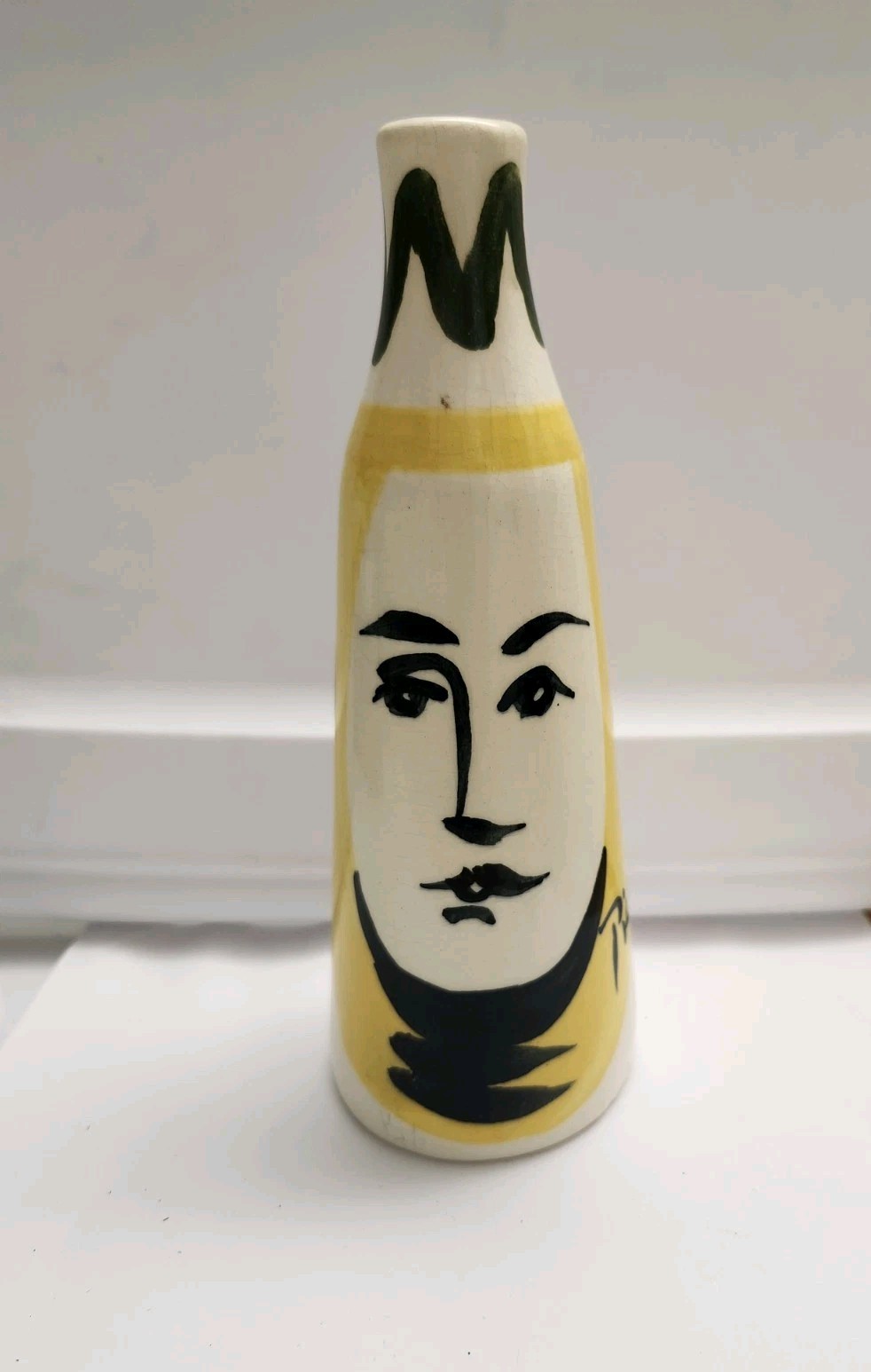 Vtg Picasso by Padilla Mexico Hand Painted Face Vase 1944 Edition 