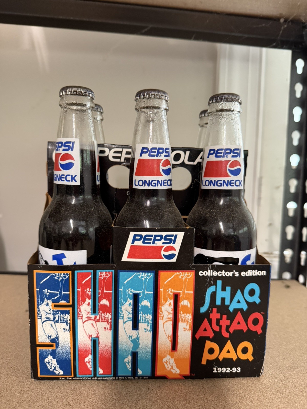 Shaquille O’Neal Shaq Stuffin 1992-93 12oz /6 Pack Pepsi Longnecks