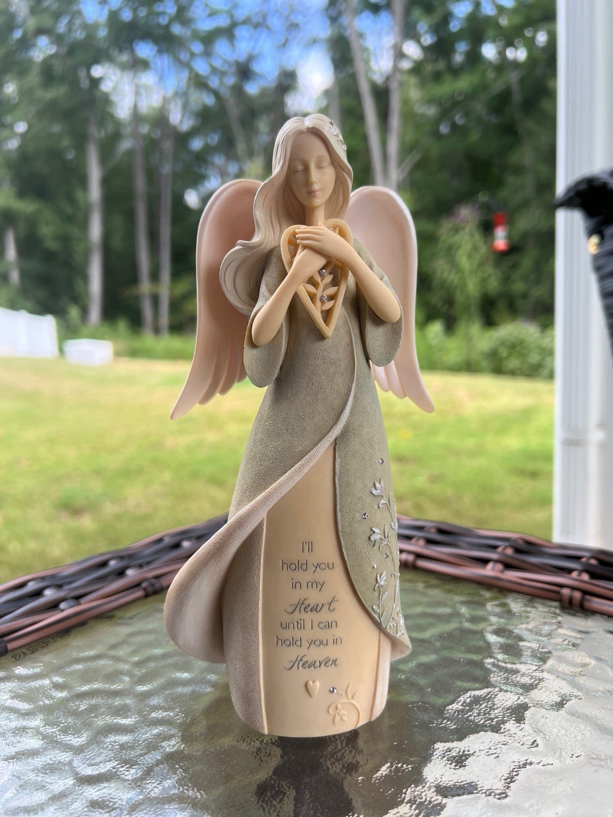 Foundations Collection Heart Hold You in Heaven Bereavement Angel Figurine