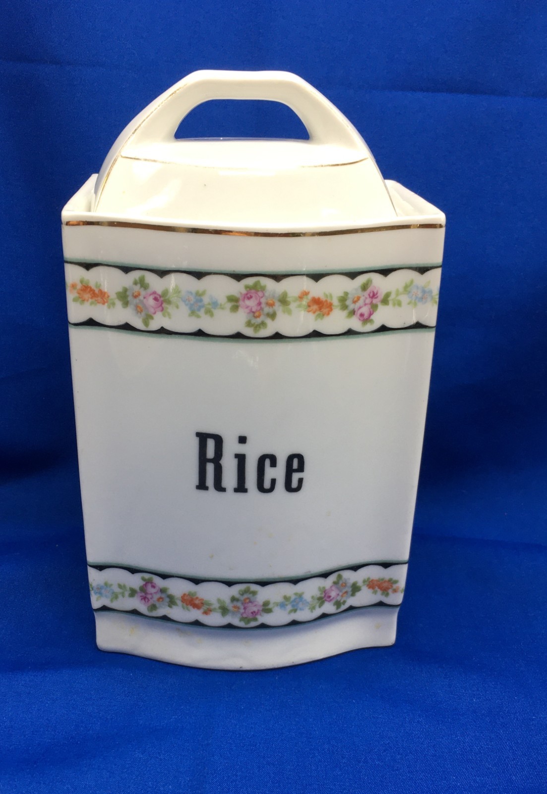 Vintage Bavarian Porcelain Rice Canister