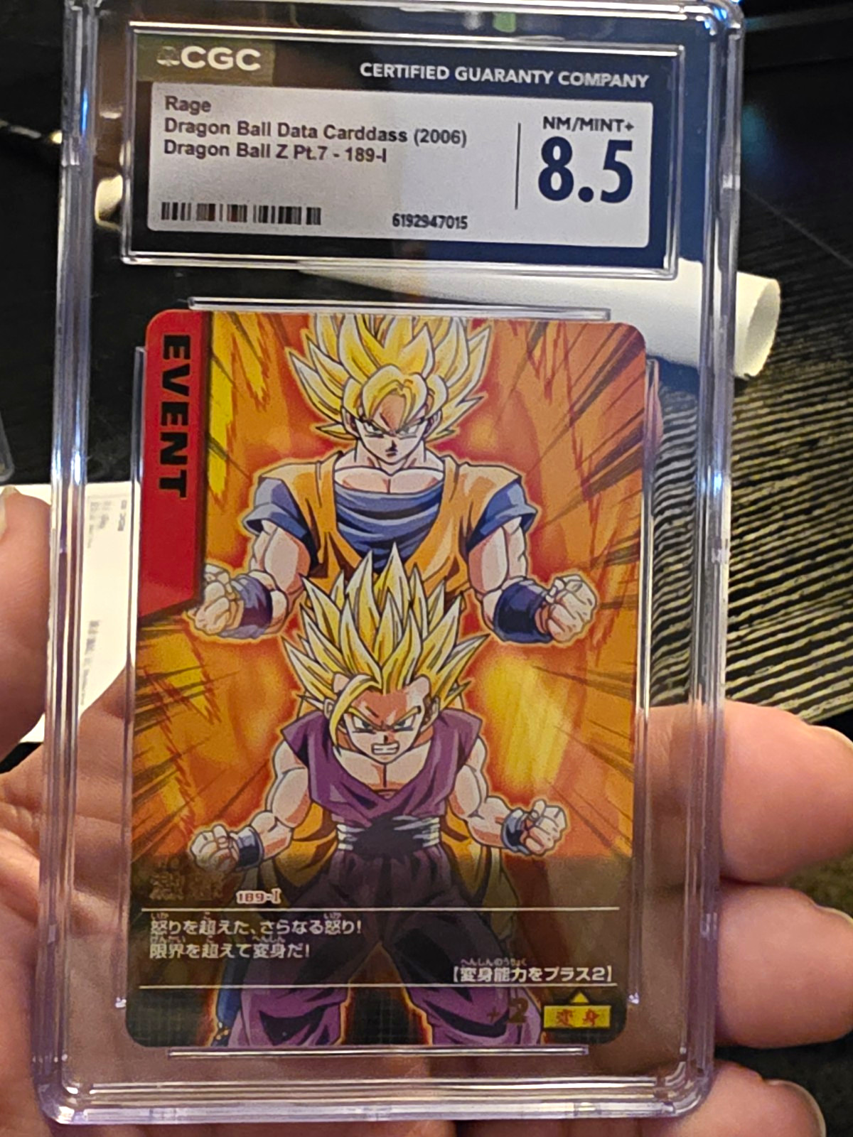 Bandai 2006 Dragon Ball Z Data Carddass Rage #189-I Japanese Graded Card