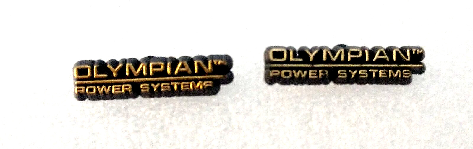 2  Vtg Caterpillar Olympian Power System Generator Hat Plastic Lapel Pin New NOS