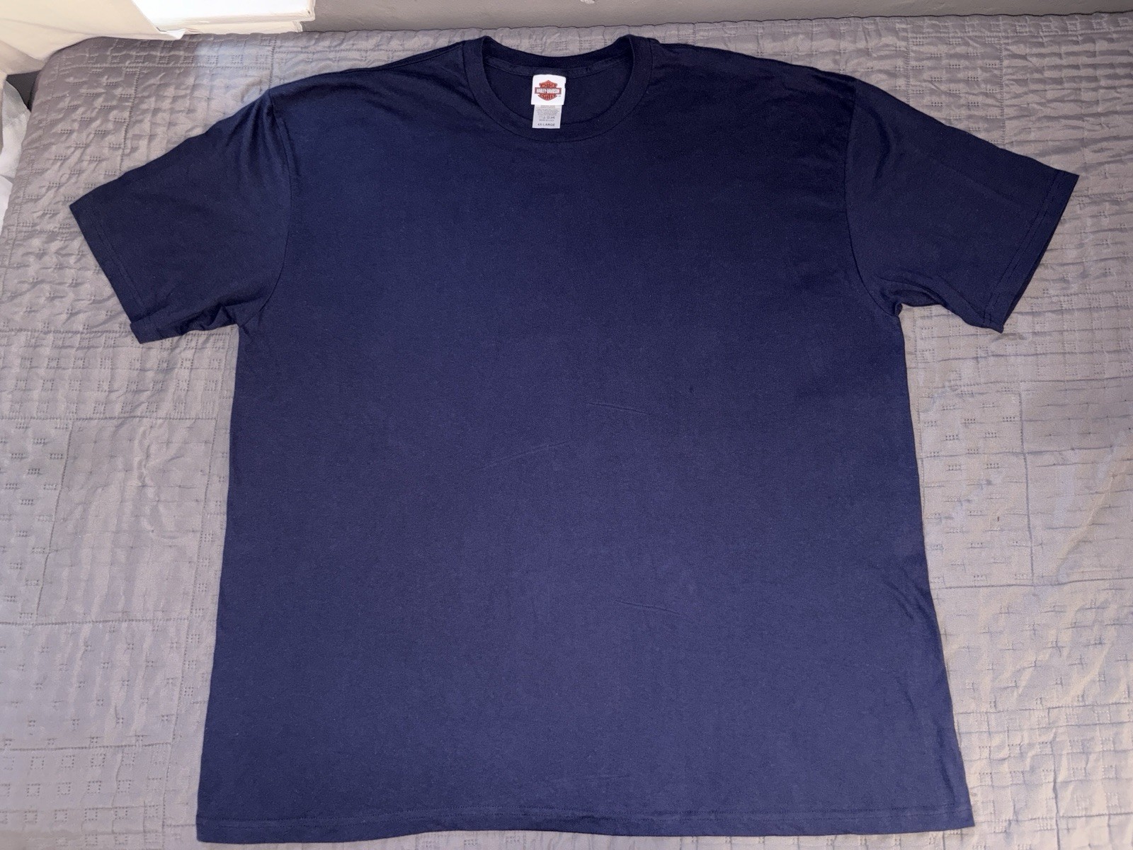 Harley Davidson Blank T Shirt Mens 4XL Navy R.K. Stratman USA Made NOS VTG