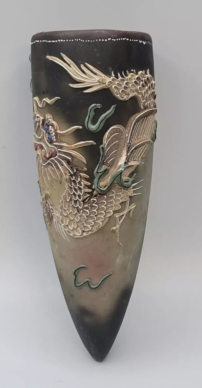1920s Dragonware Moriage Wallpocket/Vase •Handpainted Raised Details  Japan #125
