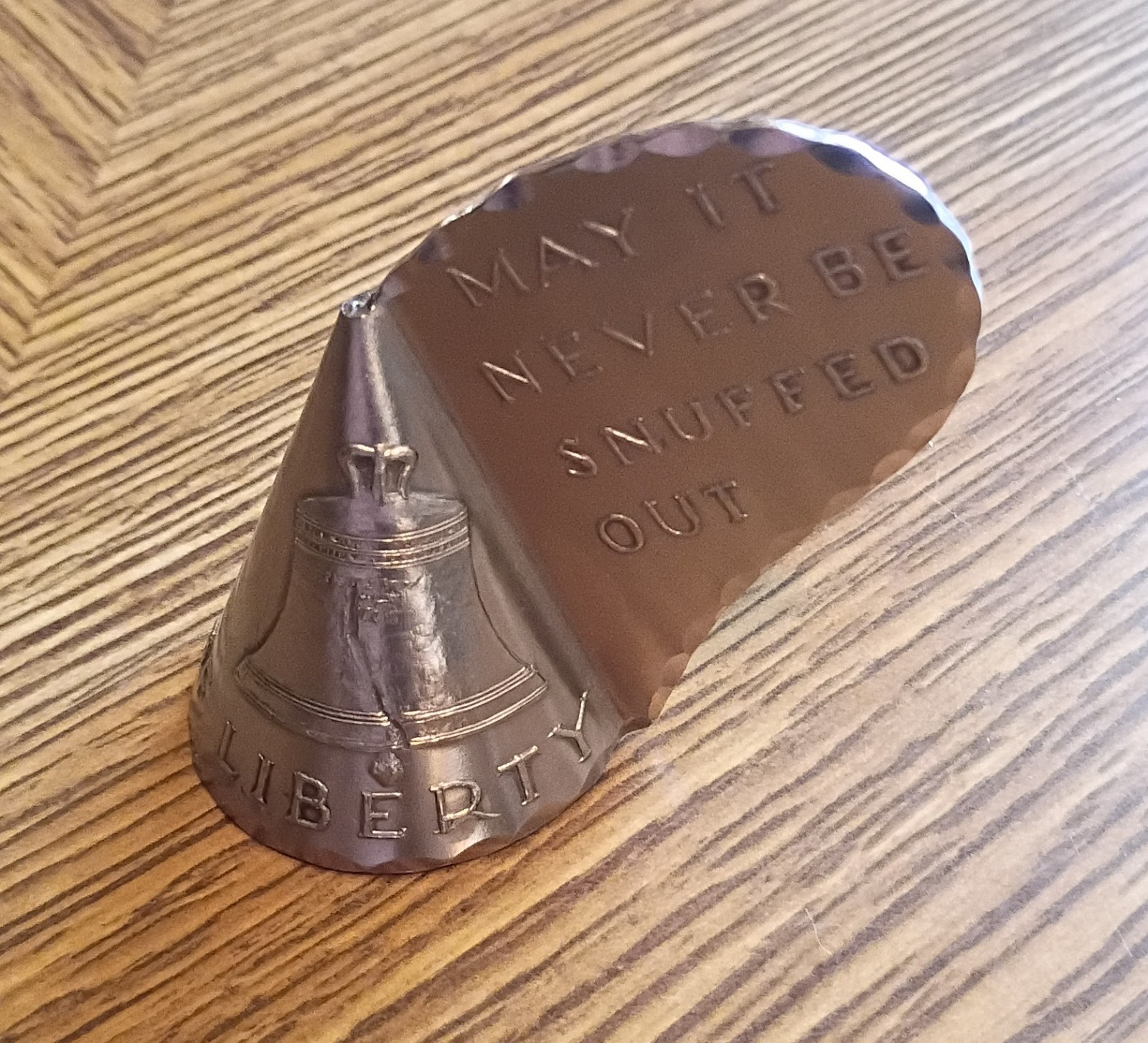 1976 Arthur Armour Liberty Bell Candle Snuffer Grove City PA 200 Years Liberty 