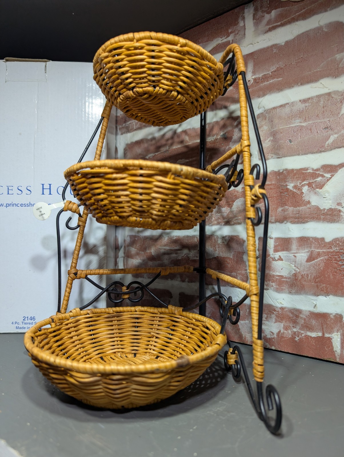 Princess House Casual Home 3 tier Basket Caddy Pavillion 2146 new with box